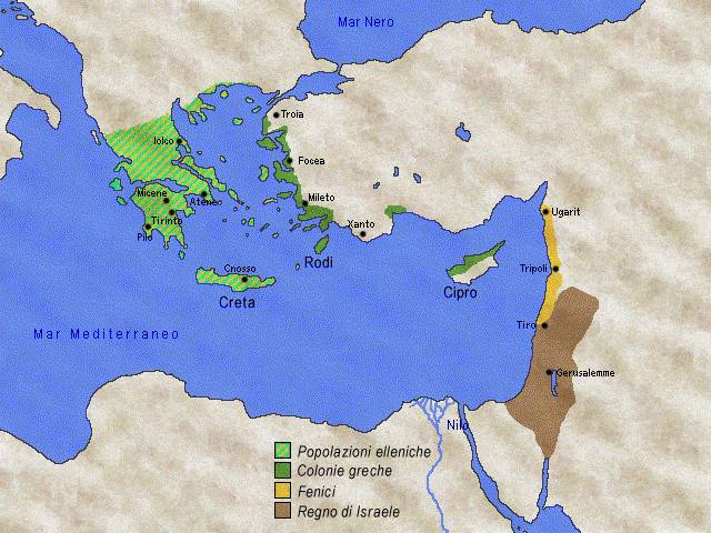 L'Egeo e il Mediterraneo orientale tra XI e X secolo  a.C.