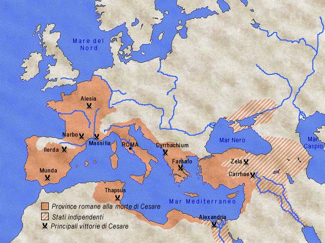 Le principali vittorie di Cesare - prima met del I secolo a.C.