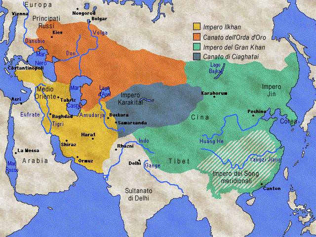 Lo divisione dell'impero mongolo dopo il 1259